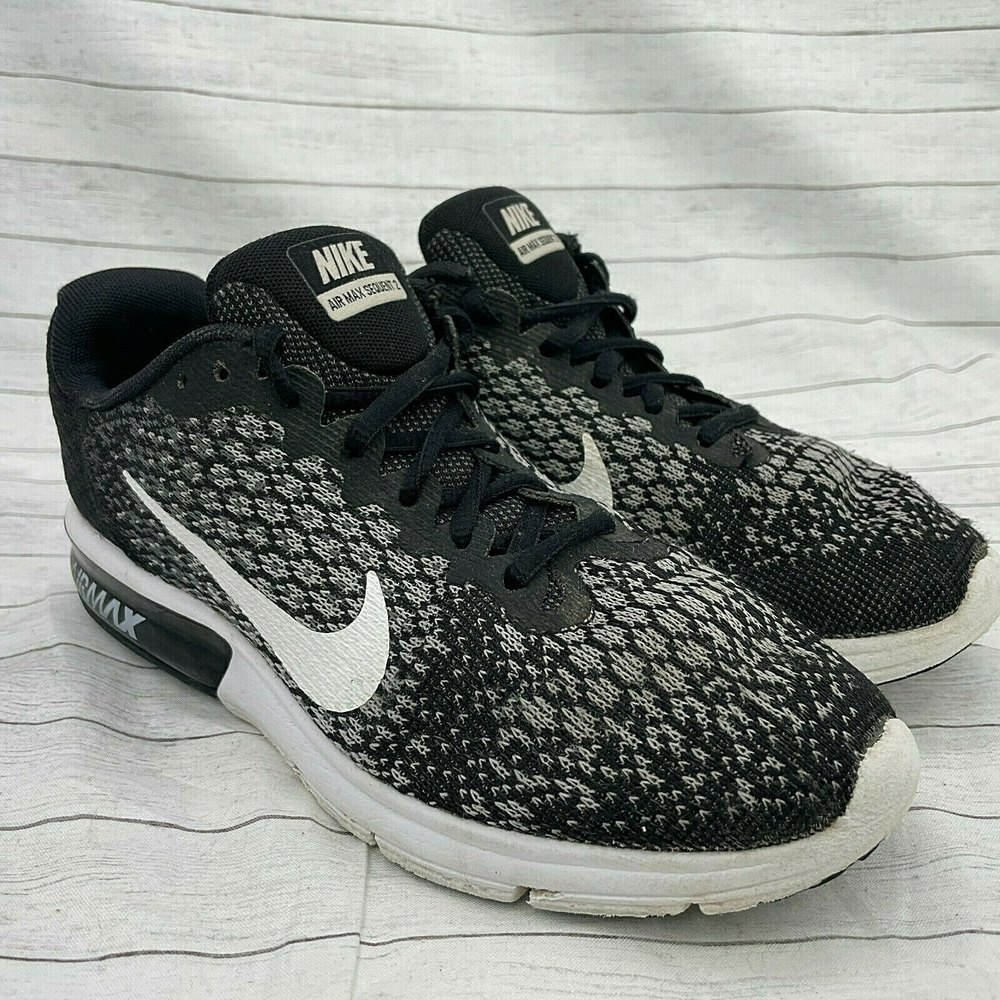 Nike Women’s Air Max Sequent 2 852465-002 Black White Running Shoes Size US 6.5